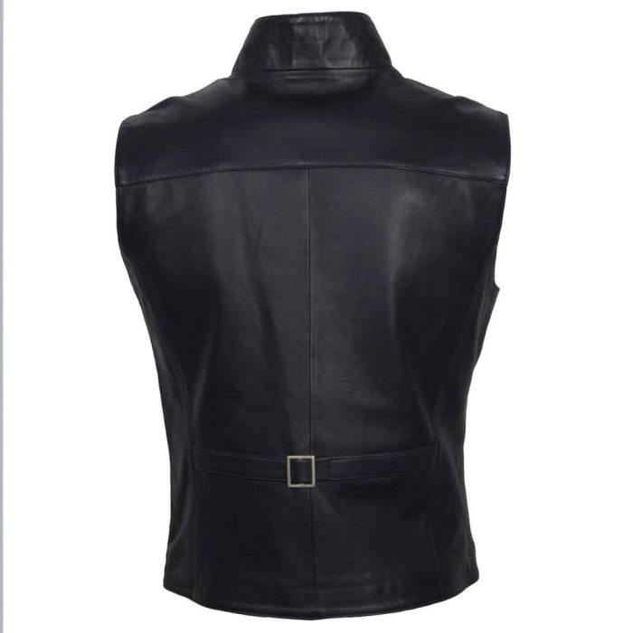 Black Men Designer Motorcyle Leather Vest