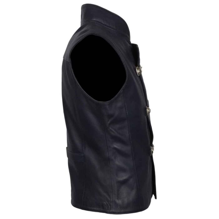 Black Men Designer Motorcyle Leather Vest