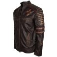 Christ Cross Brown Motorcycle Leather Jacket