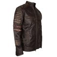 Christ Cross Brown Motorcycle Leather Jacket