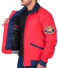 David Hasselhoff Baywatch Life Guard Cotton Red Bomber Jacket