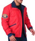 David Hasselhoff Baywatch Life Guard Cotton Red Bomber Jacket