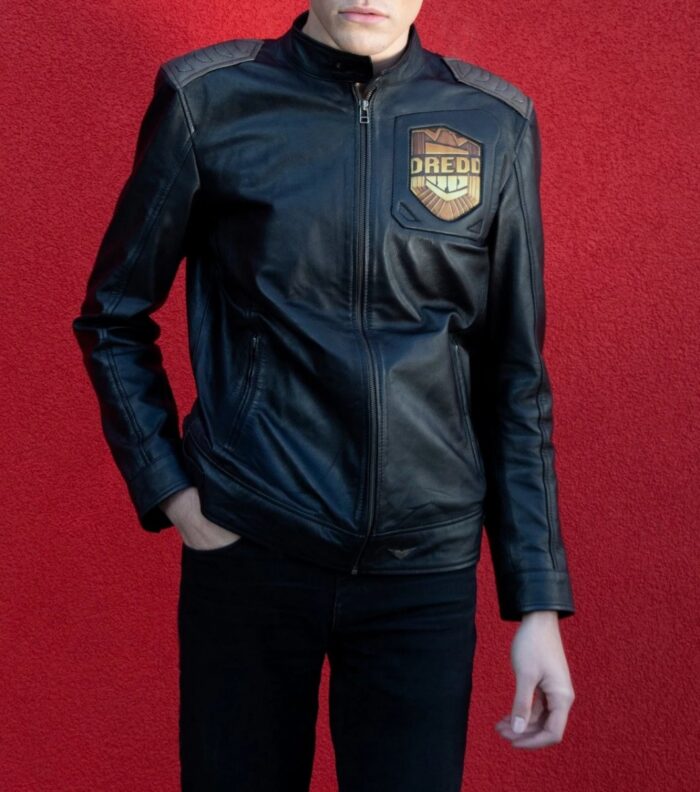 Mens Judge Dredd Black Leather Jacket - Real Leather Jackets