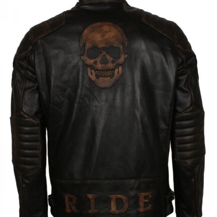 Men's Motorcycle Skull Leather Jacket