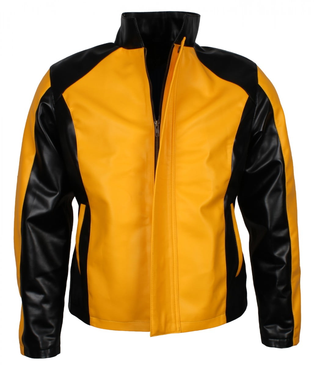 Men's Infamous 2 Cole Macgrath Gaming Black and Yellow Leather Biker ...