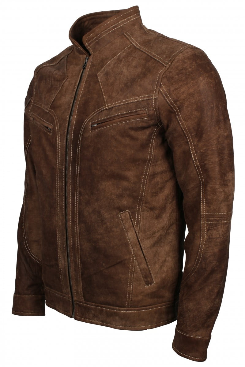 Vintage Distressed Brown old School Leather Jacket - Real Leather Jackets