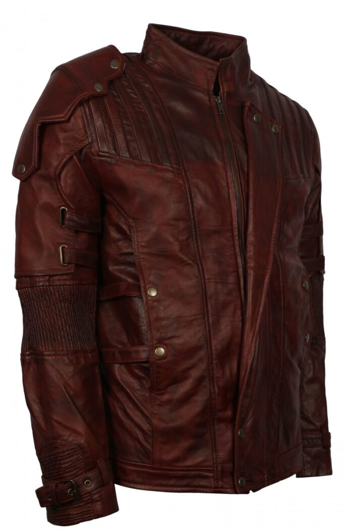smzk 3005 Guardian Of Galaxy II Maroon Leather Jacket3 scaled 1