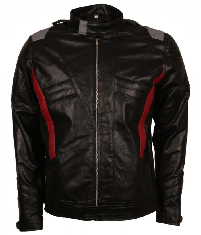 smzk 3005 Overwatch Soldier 76 Mens Black Designer Leather Motorcycle Jacket Costume moto wear