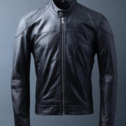 David Beckham Black Sports Biker Leather Jacket