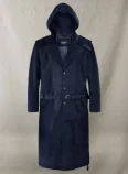 Assassin's Creed Blue Leather Trench Coat