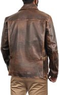 Raiders-of-The-Lost-Ark Brown Leather jacket Indiana Men's Cosplay Costume - Harrison American Bomber Coat