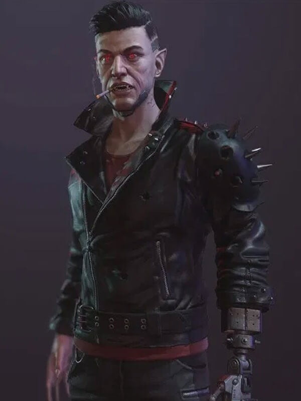 Dracula Cyberpunk 2077 Black Leather Jacket