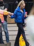Juno Temple Ted Lasso Blue Puffer Jacket