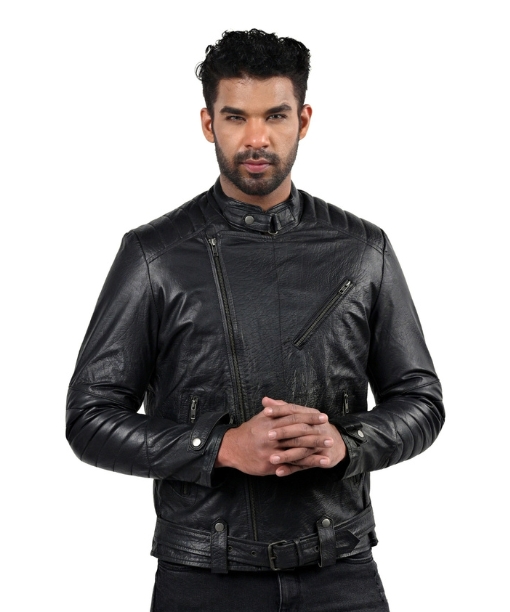 Boda Style Black Motorcycle Leather Jacket