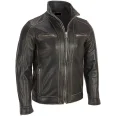 Arrow Black Rivet Faded Leather Moto Jacket