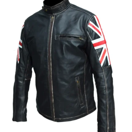 Cafe Racer Union Jack UK Flag jacket side 2