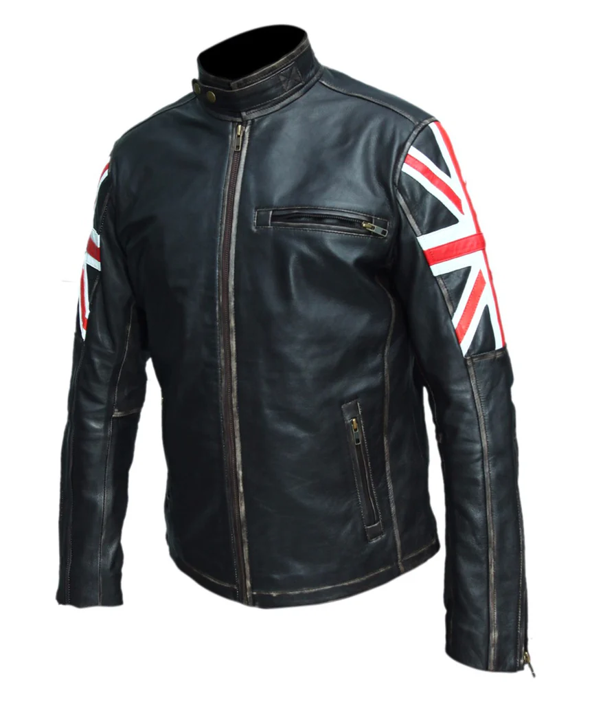 Cafe Racer Union Jack UK Flag jacket side 2