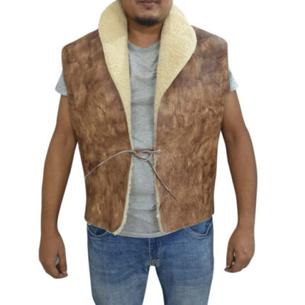 Clint Eastwood Shearling Vest front