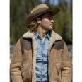 Luke Grimes Yellowstone Shearling Jacket Season 5 front 2