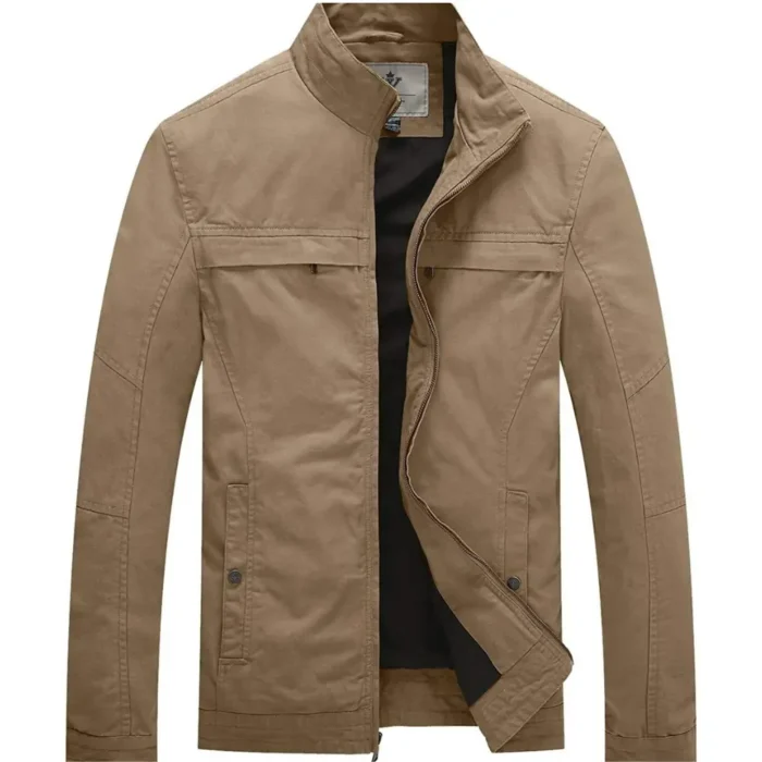 Men’s Cotton Stand Collar Military Jacket FRONT