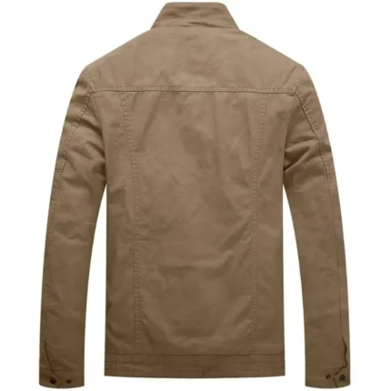 Men’s Cotton Stand Collar Military Jacket back