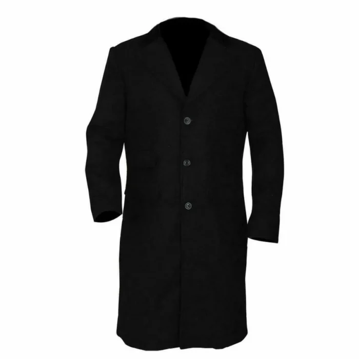 Peaky Blinders Thomas Shelby Black Wool Long Trench Coat front