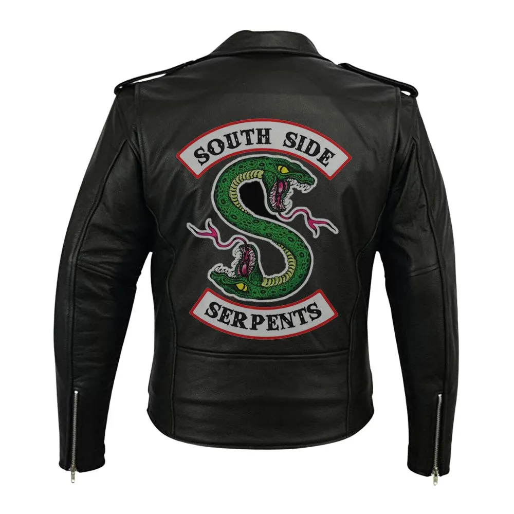 Southside Serpents Black Motorcycle Leather Jacket back