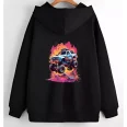 Printed Monster Truck Hoodie