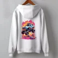Printed Monster Truck Hoodie