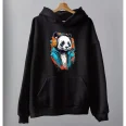 Printed Musical Cool Panda Hoodie