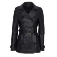 Women's Double Breasted Black trench coat