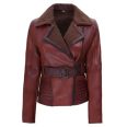 Womens Dark Brown Shearling Leather Jacket