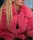Juno Temple Pink Fur Jacket
