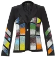 Women's Ted Lasso Juno Temple Beaded Black Blazer