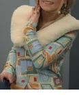 Juno Temple Fur Collar Women's Cardigan