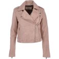 Womens Pink Leather Biker Jacket