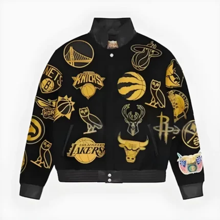 NBA x Ovo x Black Varsity Jacket