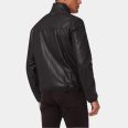 George Clooney Black Biker Leather Jacket
