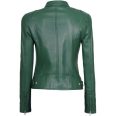 Women Green Motorcycle Leather Jacket