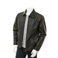 Men Harrington Black Leather Jacket