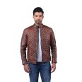 Men's Quilted Brown Leather Jacket