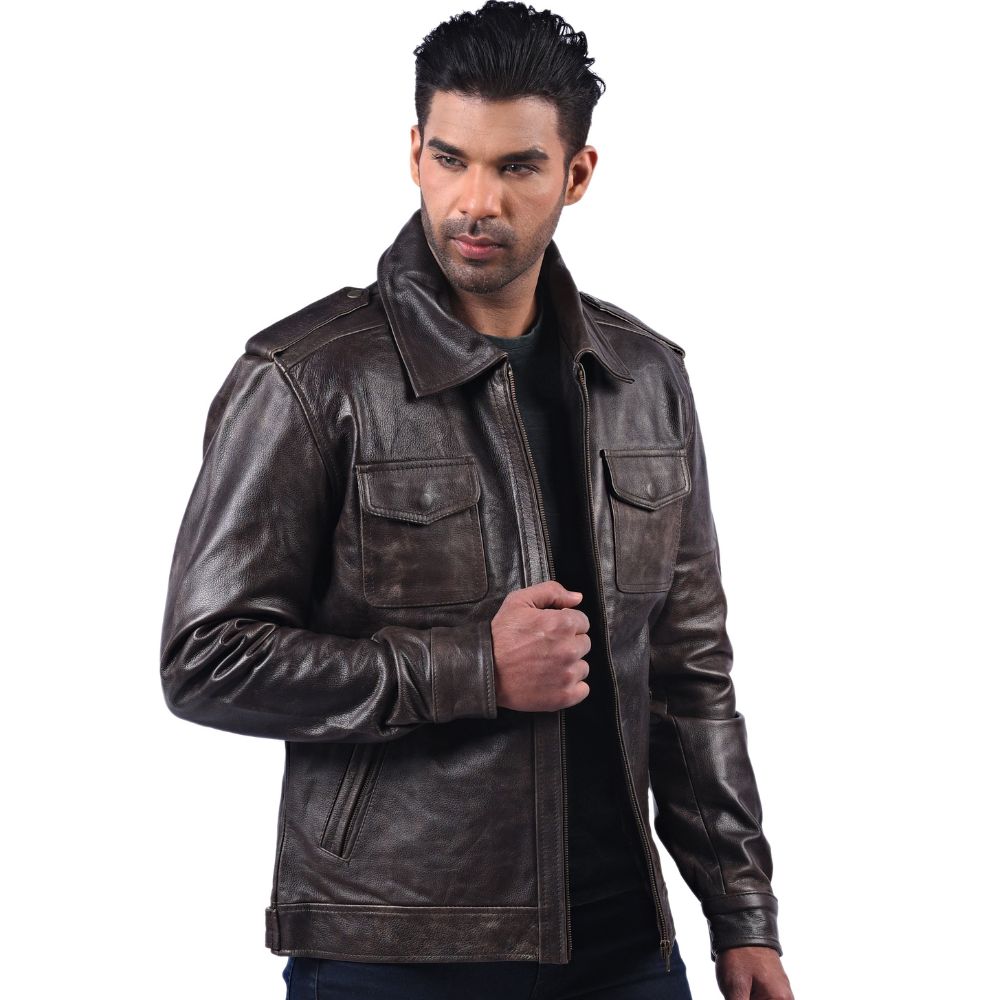 Men's Vintage Motorcycle Leather Jacket