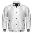 Men's White Satin Varsity Jacket