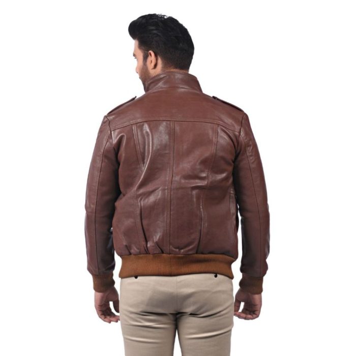 Men's Brown Bomber Aviator Leather Jacket