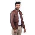 Men's Brown Bomber Aviator Leather Jacket