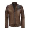 Trending Brown And Black Cafe Racer Leather Jacket