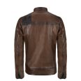 Trending Brown And Black Cafe Racer Leather Jacket