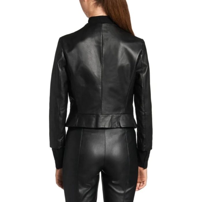 Women's Black Tailored Leather Blazer