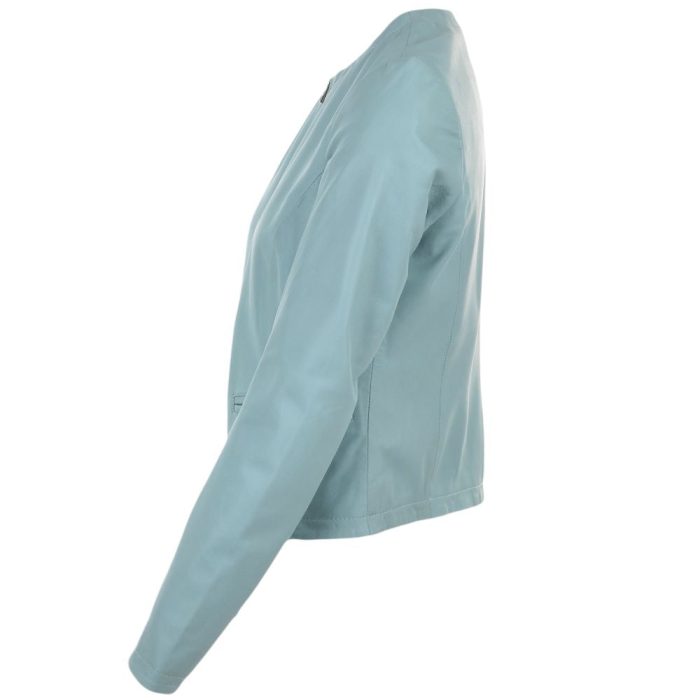 Women's Light Blue Leather Jacket
