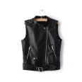 Women's Sleeveless Moto Biker Vest